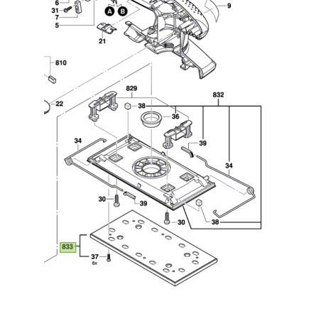 Patin 2 609 000 942 pour ponceuse BOSCH PSS300AE