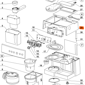 Carter supérieur 503840 cafetière MAGIMIX L'EXPRESSO & FITLRE AUTO