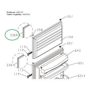 Joint de porte Z693275 pour congélateur AIRLUX ARI28 - ARI29DA - RD270