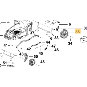 Roue arrière tondeuse BLACK & DECKER BCMW3318 - BCMW3336