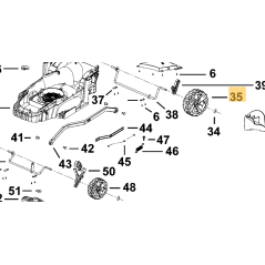 Roue arrière tondeuse BLACK & DECKER BCMW3318 - BCMW3336