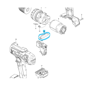 Levier inverseur perceuses / visseuses MAKITA DF347D - DF488D