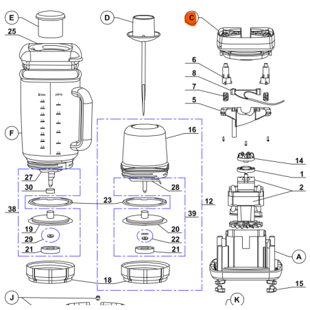 Support de cuve pour MAGIMIX POWER BLENDER