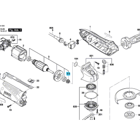 Pignon de renvoi meuleuses BOSCH PWS 700-115 / PWS 780-125 / PWS 720-115