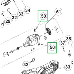 Charbons 5131035059 pour débroussailleuse RYOBI RLT1238I, RBC1226I, RPH1100E