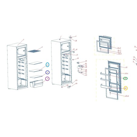 Etagère verre Z12531000000920 réfrigérateur GLEM GRF210IX, GRF210SI, GRF210WH