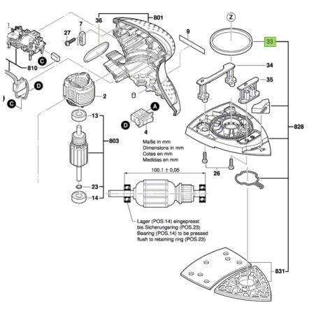 Joint en feutre pour plateau de ponceuse BOSCH PSM160A