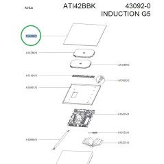 Verre ZA16228/0 pour table de cuisson induction AIRLUX ATI42BBK