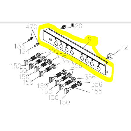 Bandeau inox cuisinière GLEM GE960 / GX960