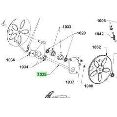 Axe Support de roue tondeuse RYOBI RLM46140, RLM46173, RLM46175S, RLM46175SO