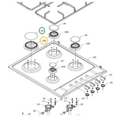 Chapeau de brûleur ZL01A213G pour GLEM GTL64AIX, GTL64AIXA, GTL64AIXGn