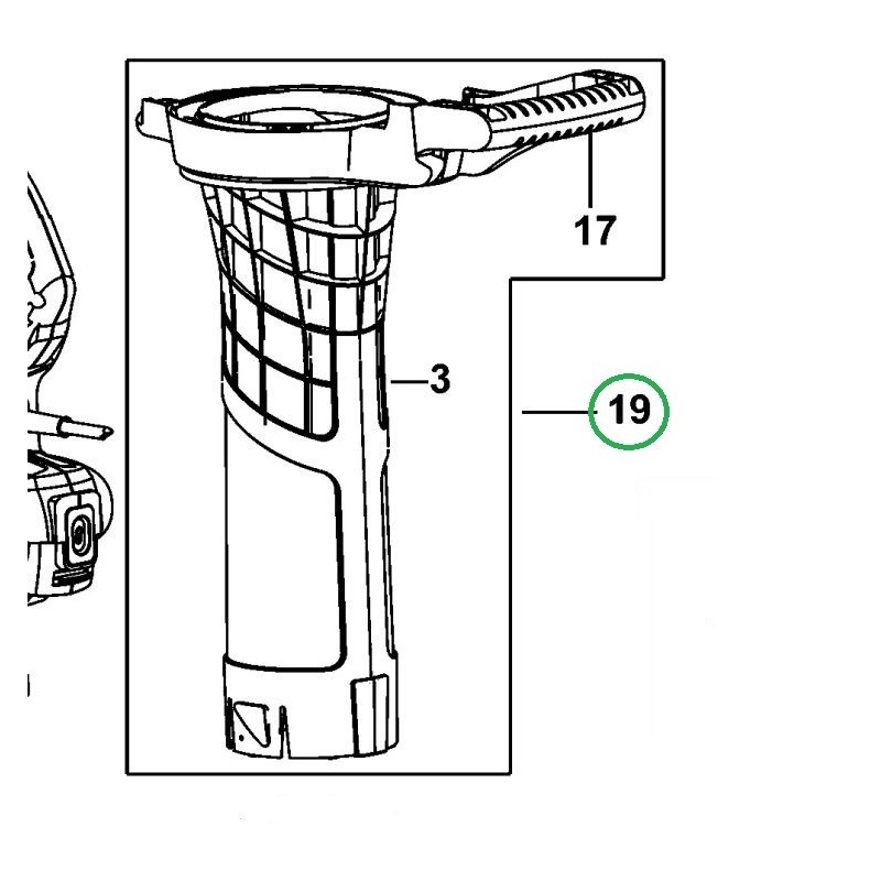 Tube d'aspiration 90593149 souffleurs BLACK ET DECKER GW2810, GW2838, GW3030 Tube d'aspiration 90593149 souffleurs BLACK ET DECKER GW2810, GW2838, GW3030