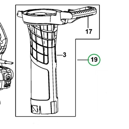 Tube d'aspiration 90593149 souffleurs BLACK ET DECKER GW2810, GW2838, GW3030