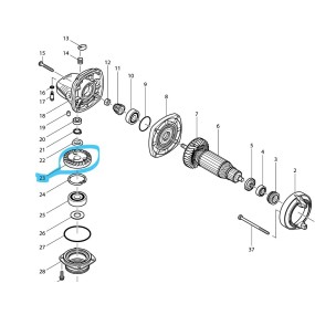 Pignon de renvoi 227505-7 d'angle meuleuses MAKITA 9554NB - 9558PB