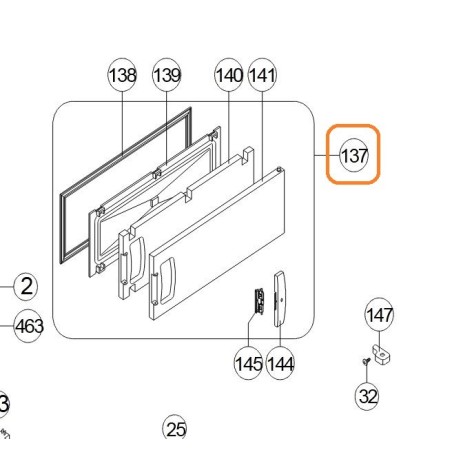 Porte freezer Z42143593 réfrigérateur AIRLUX  ARI88, ARI122