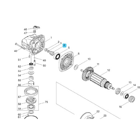 Pignon de sortie moteur meuleuse MAKITA GA5040