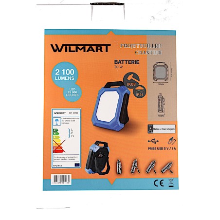 Projecteur LED, chantier PRO Puissance : 30W - Lumen : 2100 - Câble 4M