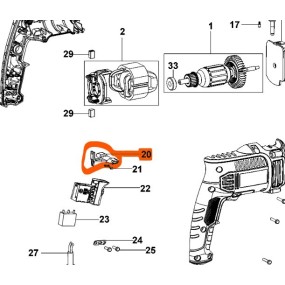 Levier inverseur perceuse BLACK & DECKER KR1102 / STANLEY FME142