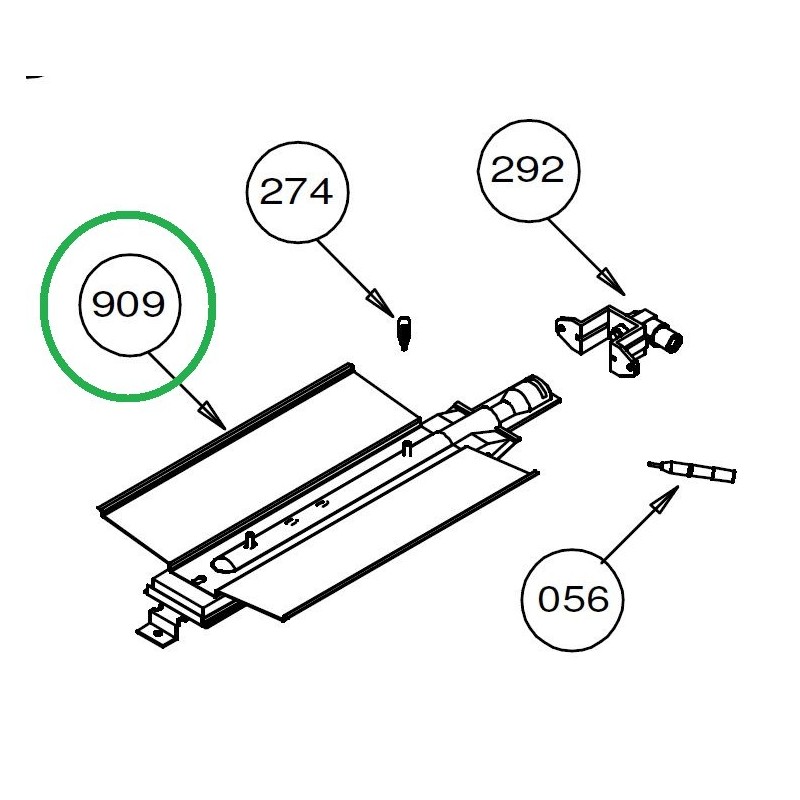 Brûleur complet + déflecteur grill Z57B645 pour AFGC310BK, AFGC310IX, AFSCW21BKN Brûleur complet + déflecteur grill Z57B645 pour AFGC310BK, AFGC310IX, AFSCW21BKN