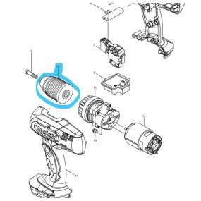 Mandrin pour perceuse / visseuse MAKITA DDF453 - BHP453