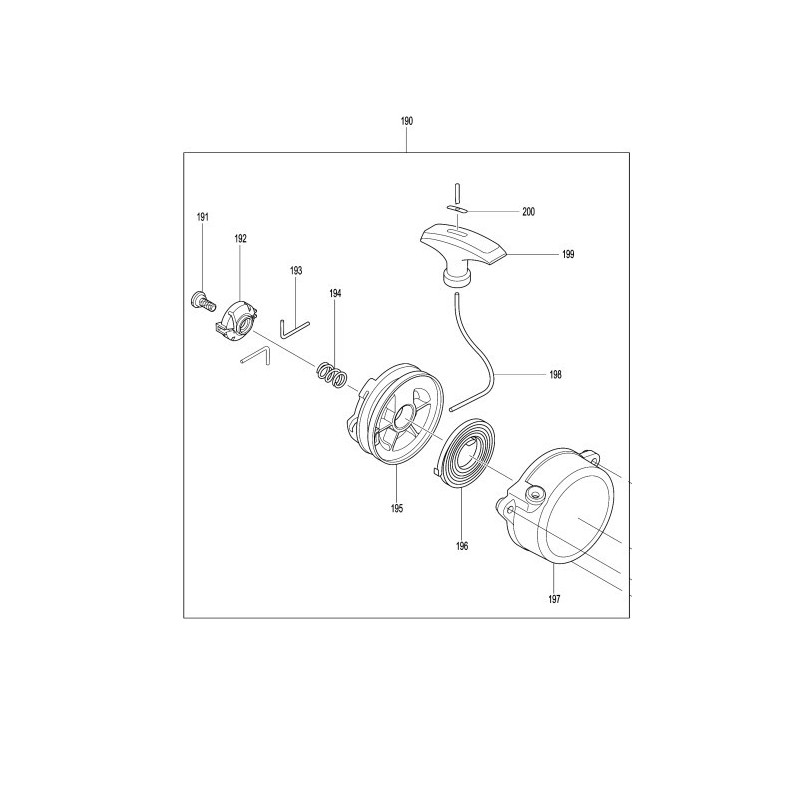 Lanceur complet pour souffleur MAKITA EB5300TH Lanceur complet pour souffleur MAKITA EB5300TH