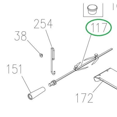 Tournebroche Z011908 cuisinières GLEM AA65CEIXN, AA65CMIXN, AA65CMIXN, CC53GTIX