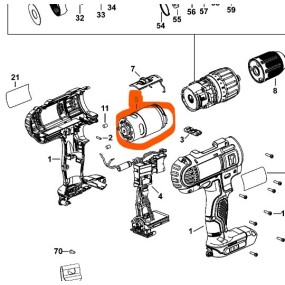 Moteur N376649 pour perceuse sans fil DEWALT DCD776