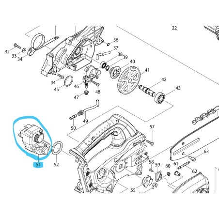 Réservoir d'huile tronçonneuses MAKITA BUC250 / BUC300