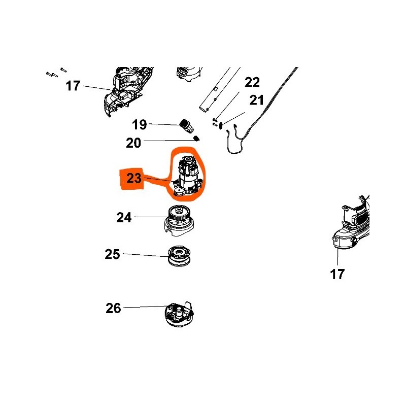 Moteur pour coupe bordure BLACK + DECKER STC5433 - STC5433PC