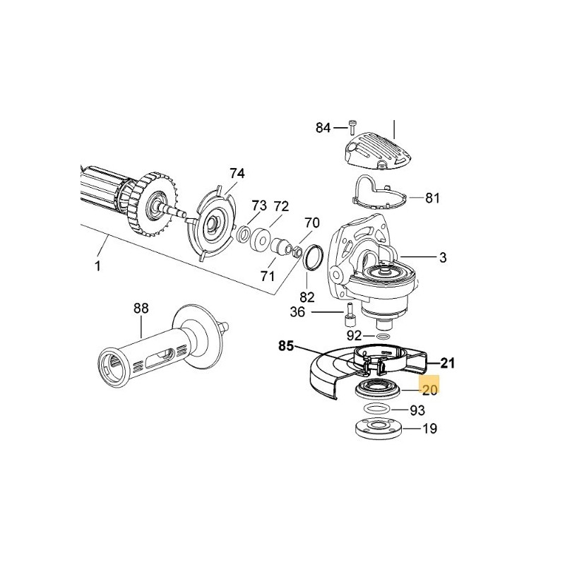 Flasque de centrage pour meuleuses DEWALT D28011 / DWEN201 Flasque de centrage pour meuleuses DEWALT D28011 / DWEN201