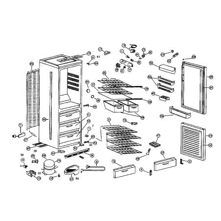 Facades de tiroir panier inferieur Pour Congelateur AIRLUX RC34
