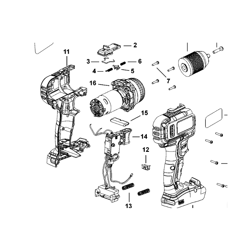 Interrupteur perceuses / perforateurs BLACK & DECKER BCD001 / BDASB18