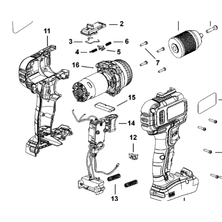 Interrupteur perceuses / perforateurs BLACK & DECKER BCD001 / BDASB18