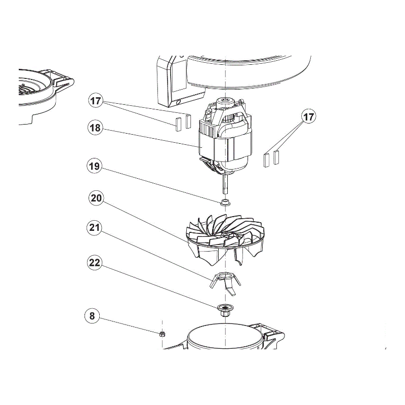 Lame pour aspirateurs / broyeurs RYOBI RBV2800CSV - RBV3000CSV