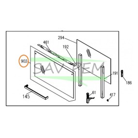 Vitre de façade Z57IA33 pour cuisinière AIRLUX CC902GTIX2