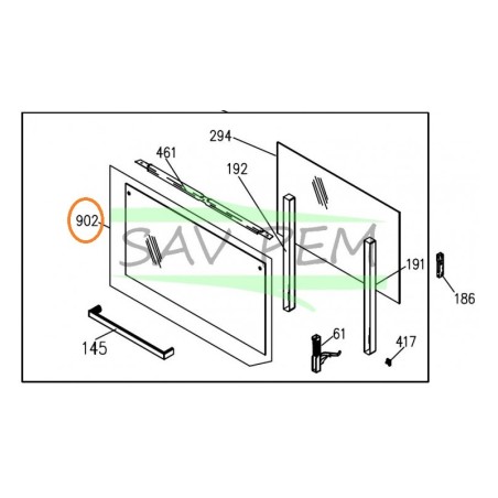 Vitre de façade Z57IA33 pour cuisinière AIRLUX CC902GTIX2
