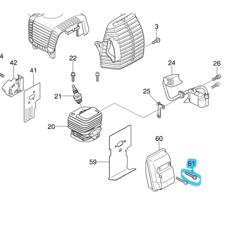 Vis d'échappement débroussailleuse MAKITA EM2600U / DOLMAR MS27