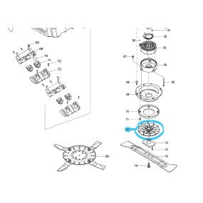 Turbine 240205-2 pour tondeuses à gazon MAKITA DLM530 - DLM537
