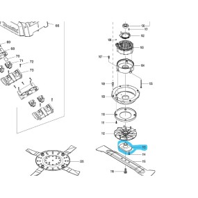 Support de lame pour tondeuses à gazon MAKITA DLM530 - DLM537