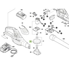 Turbine F016L72490 pour souffleur BOSCH modèle ALB36LI