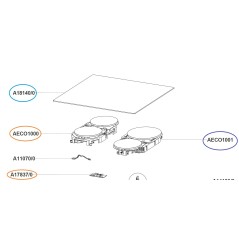 Dessus verre ZA26885/0 pour table de cuisson AIRLUX, GLEM modèle GTI642N