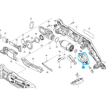 Interrupteur pour scie sabre MAKITA DJR143 - DJR185
