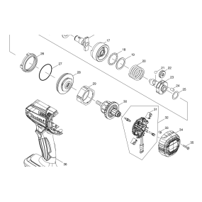 Platine supports charbons et charbons clef à chocs MAKITA DTD152