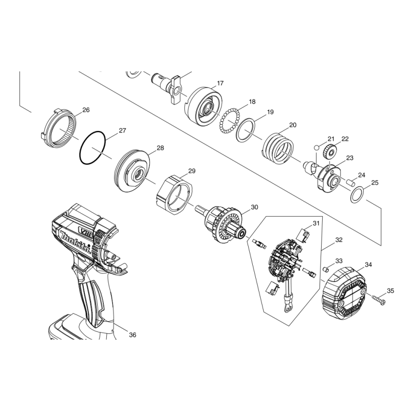 Induit clef à chocs MAKITA DTD152