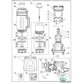 Support micro switch BLENDER MAGIMIX 11626 - 11627 - 11628 - 11629 - 11630.