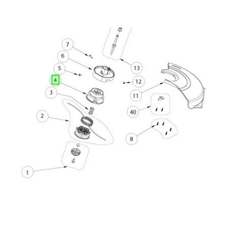 Support bobine RYOBI RLT1038 - RLT7038 - RLT8038 - RLT1238I - RBC1226I
