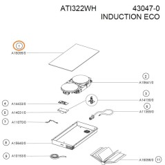 Dessus en verre ZA16095/0 table de cuisson AIRLUX ATI322WH
