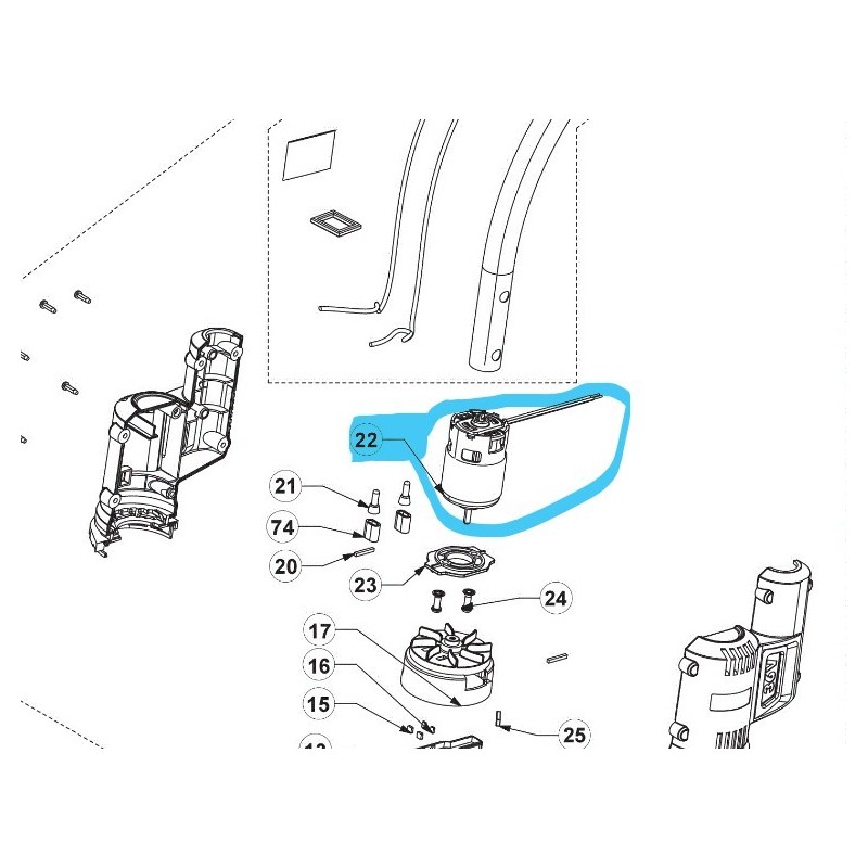 Moteur pour débroussailleuses RYOBI RLT36B33 - RLT36C3326 Moteur pour débroussailleuses RYOBI RLT36B33 - RLT36C3326