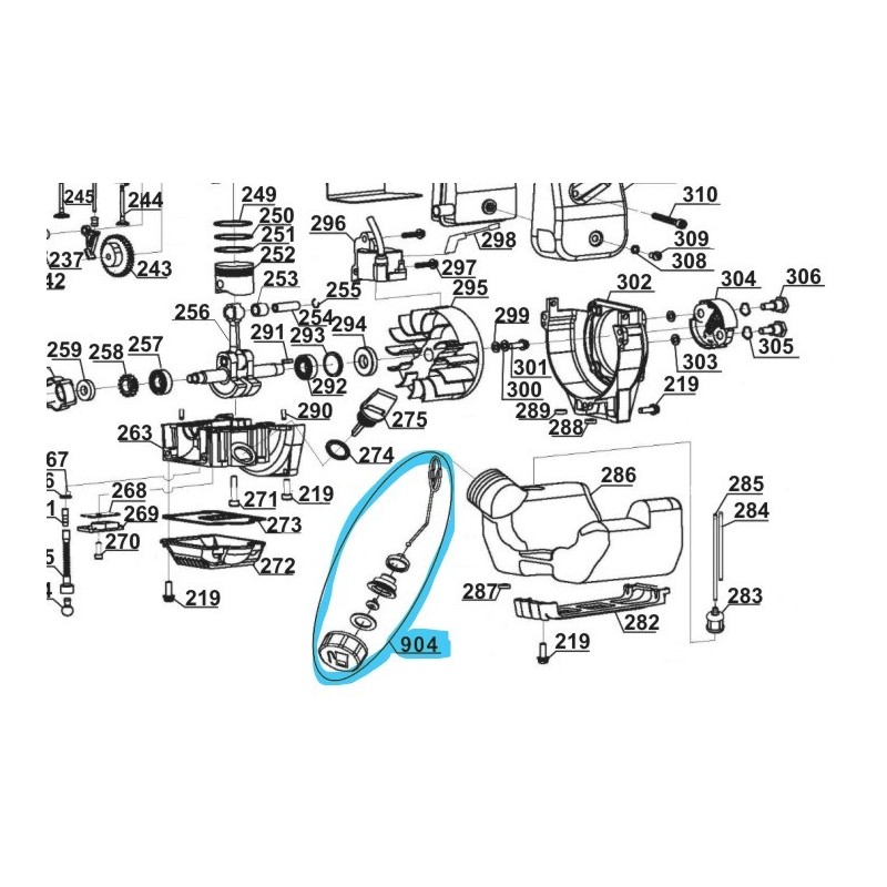 Bouchon de réservoir débroussailleuse EINHELL BG-BC33-4S / GH-BC33-4S