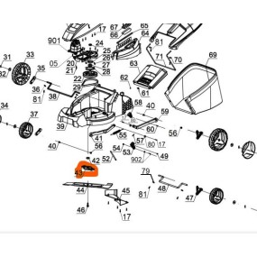 Support de lame 340016001043 pour tondeuse EINHELL GC-EM1742